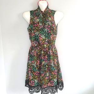 NY & Co Neck Tie Dress w/Lace Trim